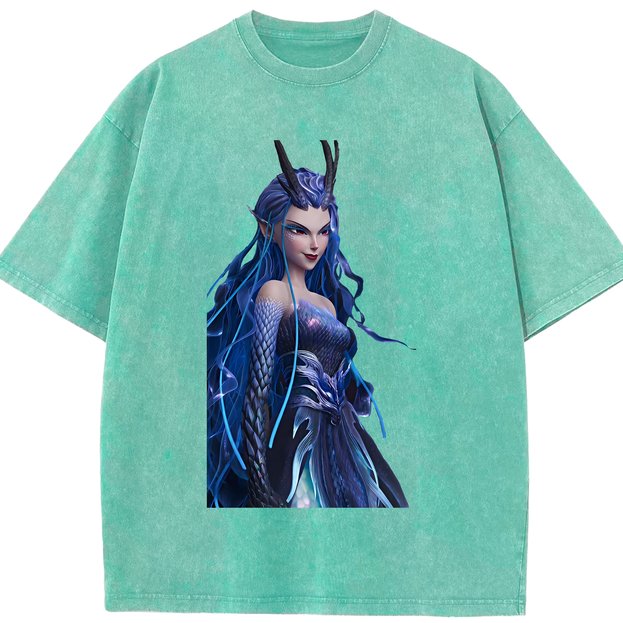 （画像用） Ne Zha 2 ナタ 魔童の大暴れ 綿100% ヴィンテージ風 半袖Tシャツ（フロントプリント）